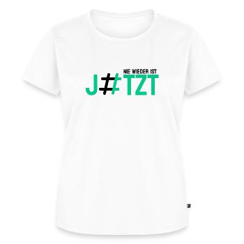 Nie Wieder ist JETZT - Frauen Premium Bio T-Shirt - Weiß - Vorne - AI Model Female 172 dark (172cm)