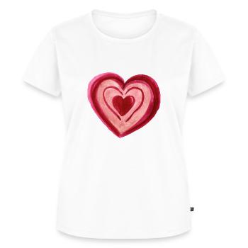 Herz in Herz - Frauen Premium Bio T-Shirt - Weiß - Vorne - AI Model Female 172 dark (172cm)