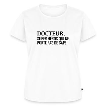 Docteur Définiton Humour - T-shirt Premium bio Femme - blanc - Devant - AI Model Female 172 dark (172cm)