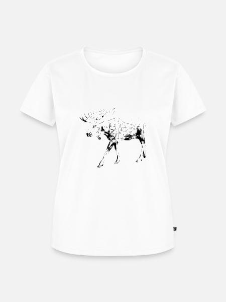 Elch Skizze - Frauen Premium Bio T-Shirt - Weiß