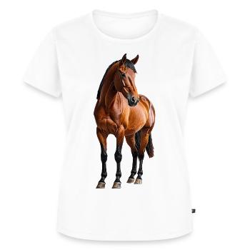 Cheval - T-shirt Premium bio Femme - blanc - Devant - AI Model Female 172 dark (172cm)