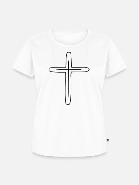 Kreuz - Frauen Premium Bio T-Shirt - Weiß