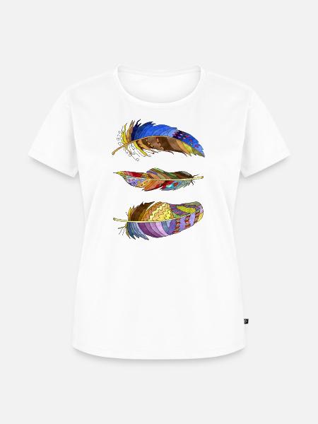 Feder - Frauen Premium Bio T-Shirt - Weiß