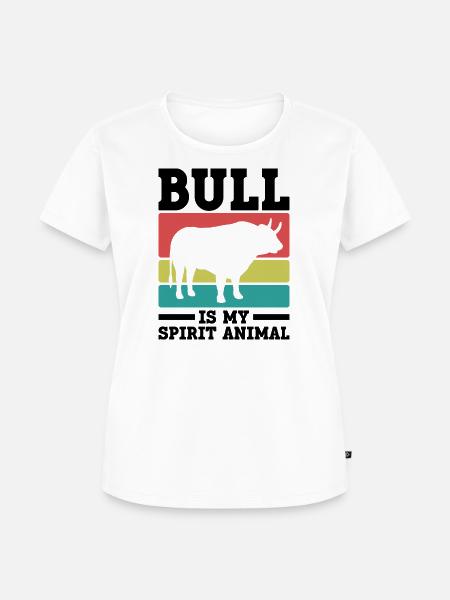 Stier Krafttier Retro-Look - Frauen Premium Bio T-Shirt - Weiß