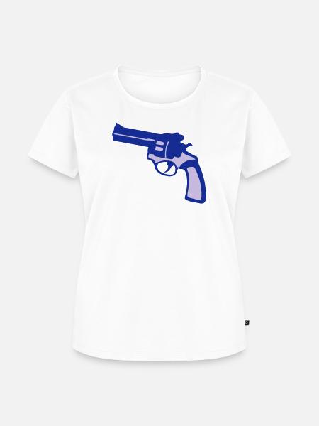 Pistole Revolver Pistole - Frauen Premium Bio T-Shirt - Weiß