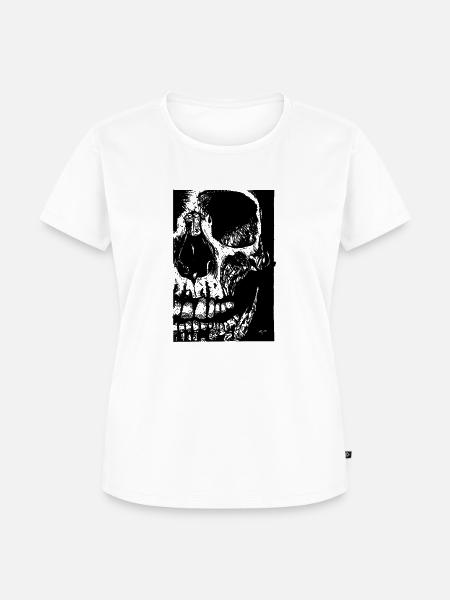 Skull Bones Ink Drawing - Frauen Premium Bio T-Shirt - Weiß
