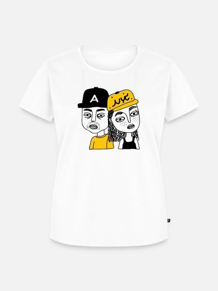 Junge und Mädchen - Frauen Premium Bio T-Shirt - Weiß