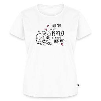 mein HUND liebt mich - Frauen Premium Bio T-Shirt - Weiß - Vorne - AI Model Female 172 dark (172cm)