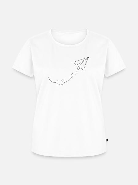 Papierflieger "Liebe" - Frauen Premium Bio T-Shirt - Weiß