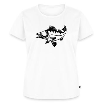 Last throw zander fishing - Women's Premium Organic T-shirt - white - Front - AI Model Female 172 dark (172cm)