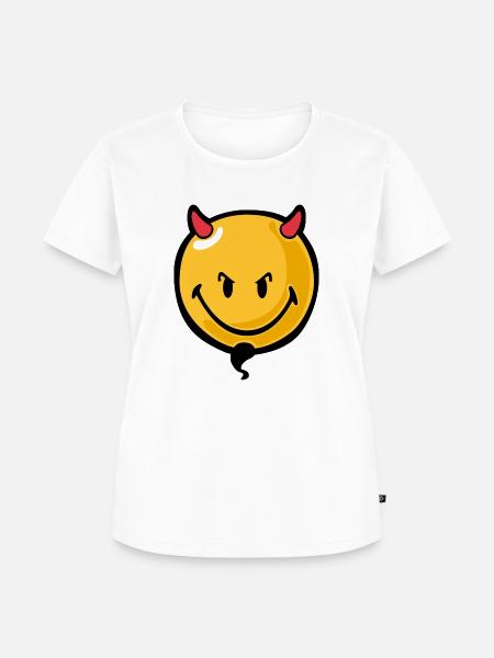 Smiley devil - Frauen Premium Bio T-Shirt - Weiß