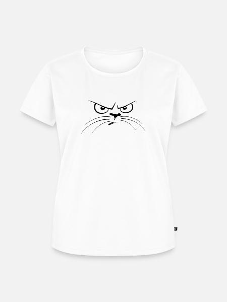 Mürrische Katze - Frauen Premium Bio T-Shirt - Weiß