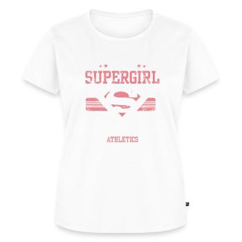 DC Comics Supergirl Logo All-Star - Frauen Premium Bio T-Shirt - Weiß - Vorne - AI Model Female 172 dark (172cm)