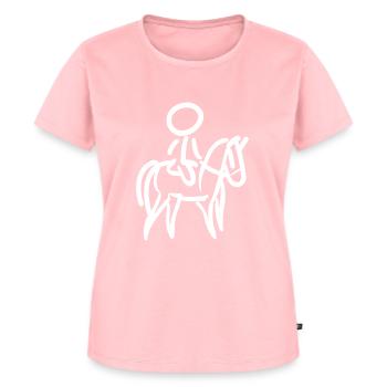 Reiterin auf Pferd Reiter Minimalist Minimalismus - Frauen Premium Bio T-Shirt - Rosa - Vorne - AI Model Female 172 dark (172cm)