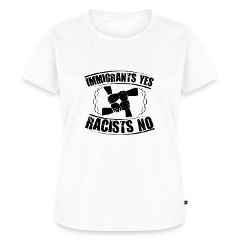 Gegen Rassismus & Nazis | Links Politik Geschenke - Frauen Premium Bio T-Shirt - Weiß - Vorne - AI Model Female 172 dark (172cm)