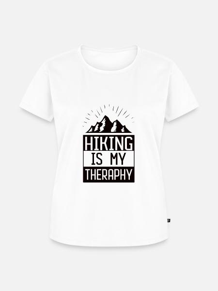 Hiking is my Therapy - schwarzes Design - Frauen Premium Bio T-Shirt - Weiß