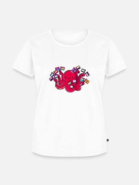LGBTQIA+ Pride Oktopus - Frauen Premium Bio T-Shirt - Weiß
