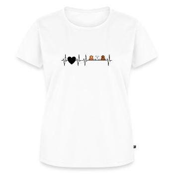 Herzschlag 3 süße Meerschweinchen Geschenk - Frauen Premium Bio T-Shirt - Weiß - Vorne - AI Model Female 172 dark (172cm)