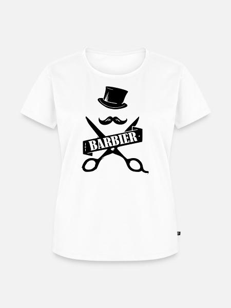 barber barbier shirt - Frauen Premium Bio T-Shirt - Weiß