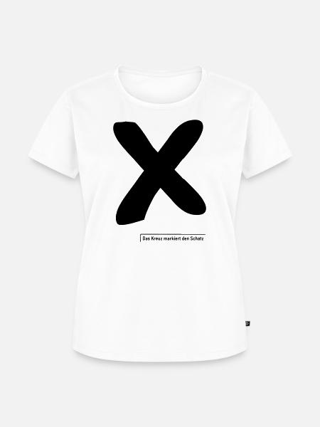 Kreuz markiert den Schatz - Frauen Premium Bio T-Shirt - Weiß