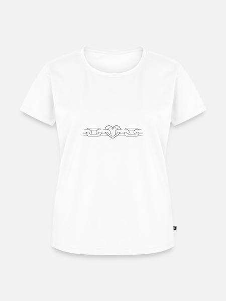 Herz Kette - Frauen Premium Bio T-Shirt - Weiß