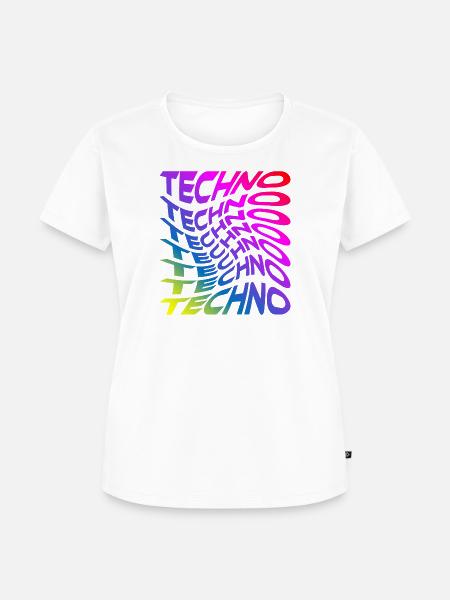 Trippy Techno Regenbogen - Frauen Premium Bio T-Shirt - Weiß