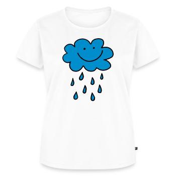 Funny cloud with raindrops, weather, spring, water - Women's Premium Organic T-shirt - white - Front - AI Model Female 172 dark (172cm)