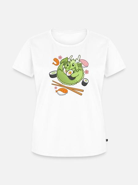 Chibi Sushi-Drache - Frauen Premium Bio T-Shirt - Weiß