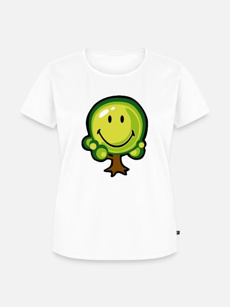 Smiley Oak Tree - Frauen Premium Bio T-Shirt - Weiß