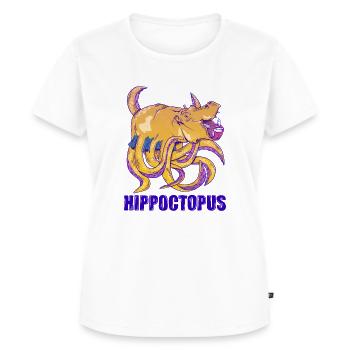 Funny hippo with tentacles - Frauen Premium Bio T-Shirt - Weiß - Vorne - AI Model Female 172 dark (172cm)
