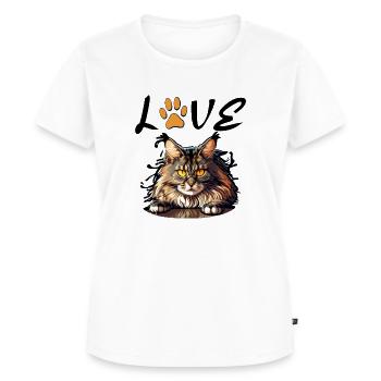 KATZE HUMOR DRÖLES GESCHENK KÄTZCHEN LIEBE KATZEN KATZE - Frauen Premium Bio T-Shirt - Weiß - Vorne - AI Model Female 172 dark (172cm)