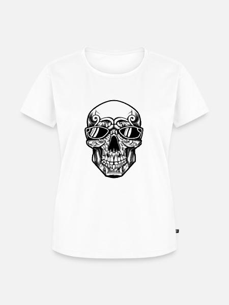 Skull Glass - Frauen Premium Bio T-Shirt - Weiß