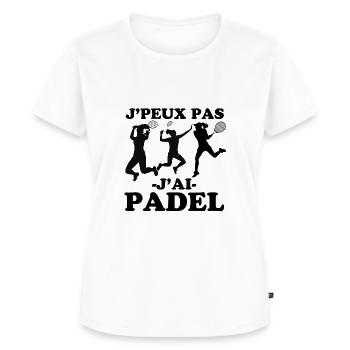 Femme joueuse de padel 1 - T-shirt Premium bio Femme - blanc - Devant - AI Model Female 172 dark (172cm)