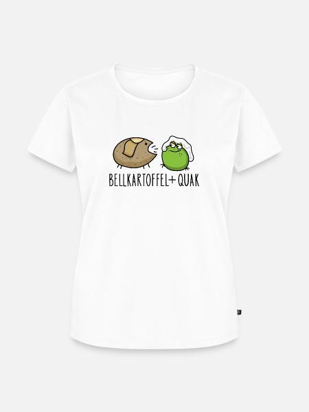 Lustige Pellkartoffel mit Quak - Frauen Premium Bio T-Shirt - Weiß