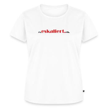 es. eskaliert. eh. - Frauen Premium Bio T-Shirt - Weiß - Vorne - AI Model Female 172 dark (172cm)