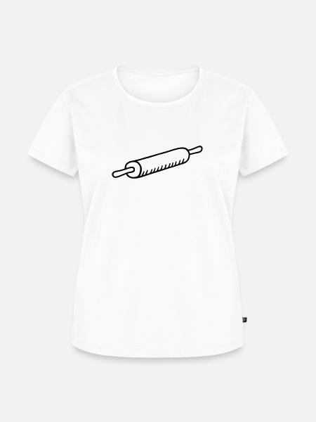 Nudelholz - Nudelrolle - Frauen Premium Bio T-Shirt - Weiß