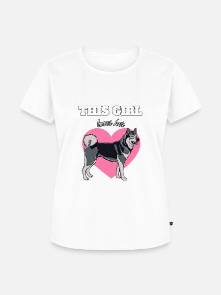 Dieses Mädchen liebt, Jamthund - Frauen Premium Bio T-Shirt - Weiß