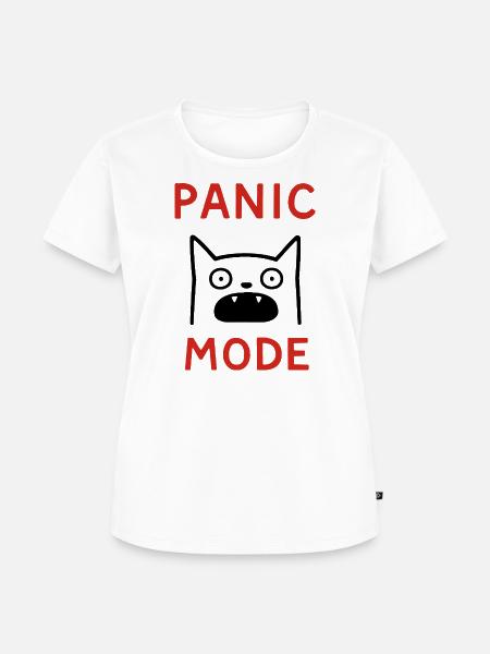 Panikmodus Katze - Frauen Premium Bio T-Shirt - Weiß