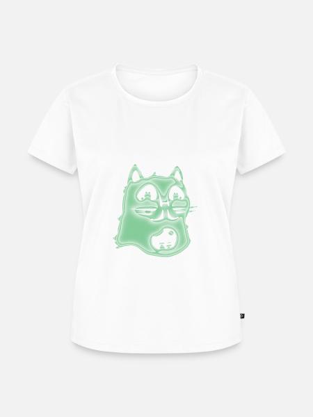 Psychedelische Katze - Frauen Premium Bio T-Shirt - Weiß