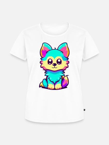 Netter bunter Fuchs - Frauen Premium Bio T-Shirt - Weiß