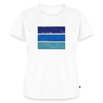 Blue rectangles - Women's Premium Organic T-shirt - white - Front - AI Model Female 172 dark (172cm)
