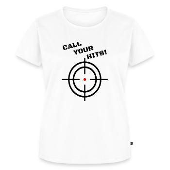 CALL YOUR HITS! - Frauen Premium Bio T-Shirt - Weiß - Vorne - AI Model Female 172 dark (172cm)