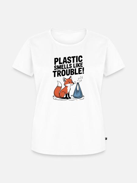 Plastik ist ein Problem - Frauen Premium Bio T-Shirt - Weiß