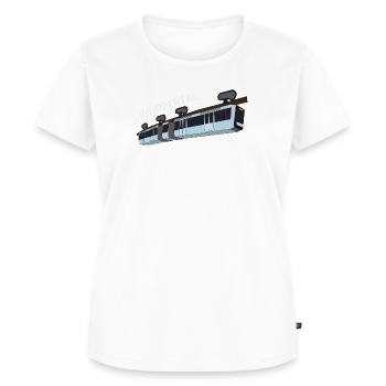 Schwebebahn Wuppertal (Schriftzug) - Frauen Premium Bio T-Shirt - Weiß - Vorne - AI Model Female 172 dark (172cm)