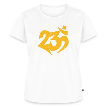 Tribu 23 ohm goa psy tekno - T-shirt Premium bio Femme - blanc - Devant - AI Model Female 172 dark (172cm)