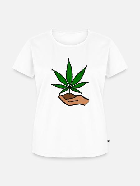 Hanfblatt - Frauen Premium Bio T-Shirt - Weiß