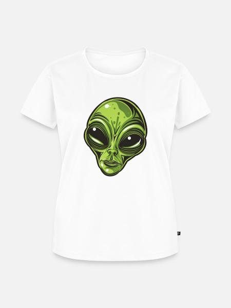 Alien Face - Frauen Premium Bio T-Shirt - Weiß