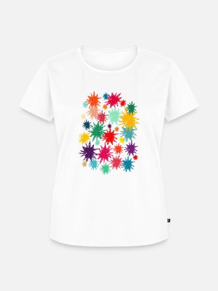Bunte Blüten (Used) 01 - Frauen Premium Bio T-Shirt - Weiß
