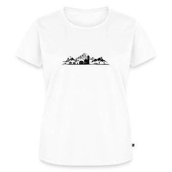 SAALBACH MONTAGNES WINTER Skyline Silhouette - T-shirt Premium bio Femme - blanc - Devant - AI Model Female 172 dark (172cm)