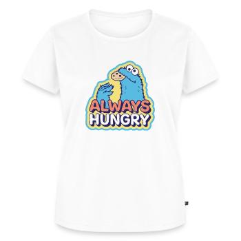 Sesamstraße Krümelmonster Design Always Hungry - Frauen Premium Bio T-Shirt - Weiß - Vorne - AI Model Female 172 dark (172cm)